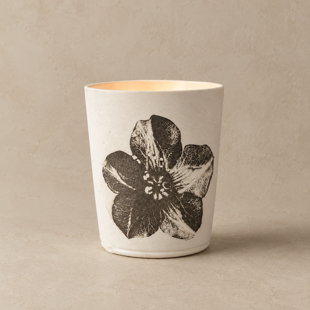 French artisan porcelain Blossfeldt photophore for timeless interiors